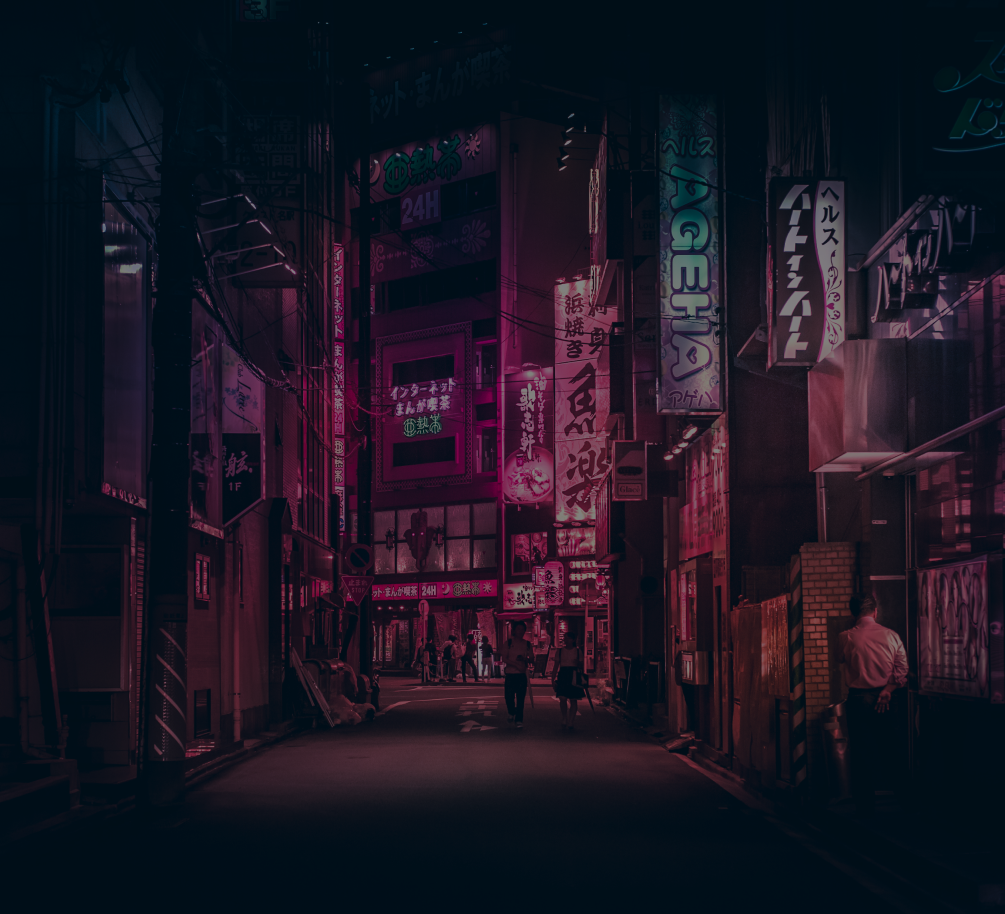 japanese city at night